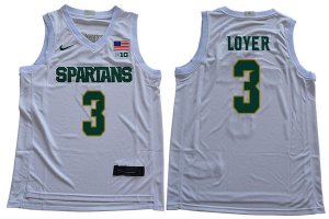 Men Michigan State Spartans NCAA #3 Foster Loyer White Authentic Nike 2019-20 Stitched College Basketball Jersey OE32W23JT